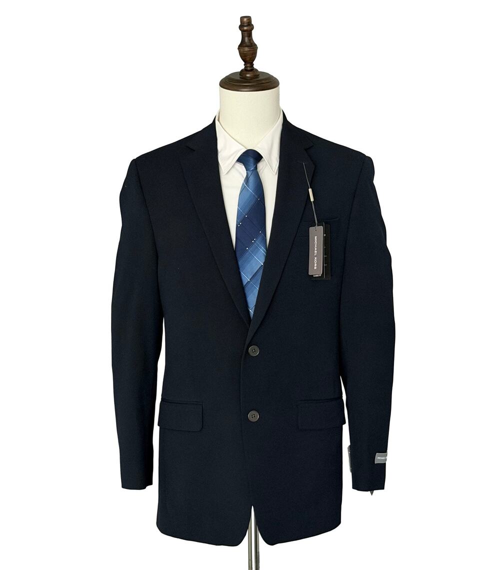 Michael Kors Suit Jacket Men's 38 Long Classic Fit Stretch Fabric Navy Blue NWT